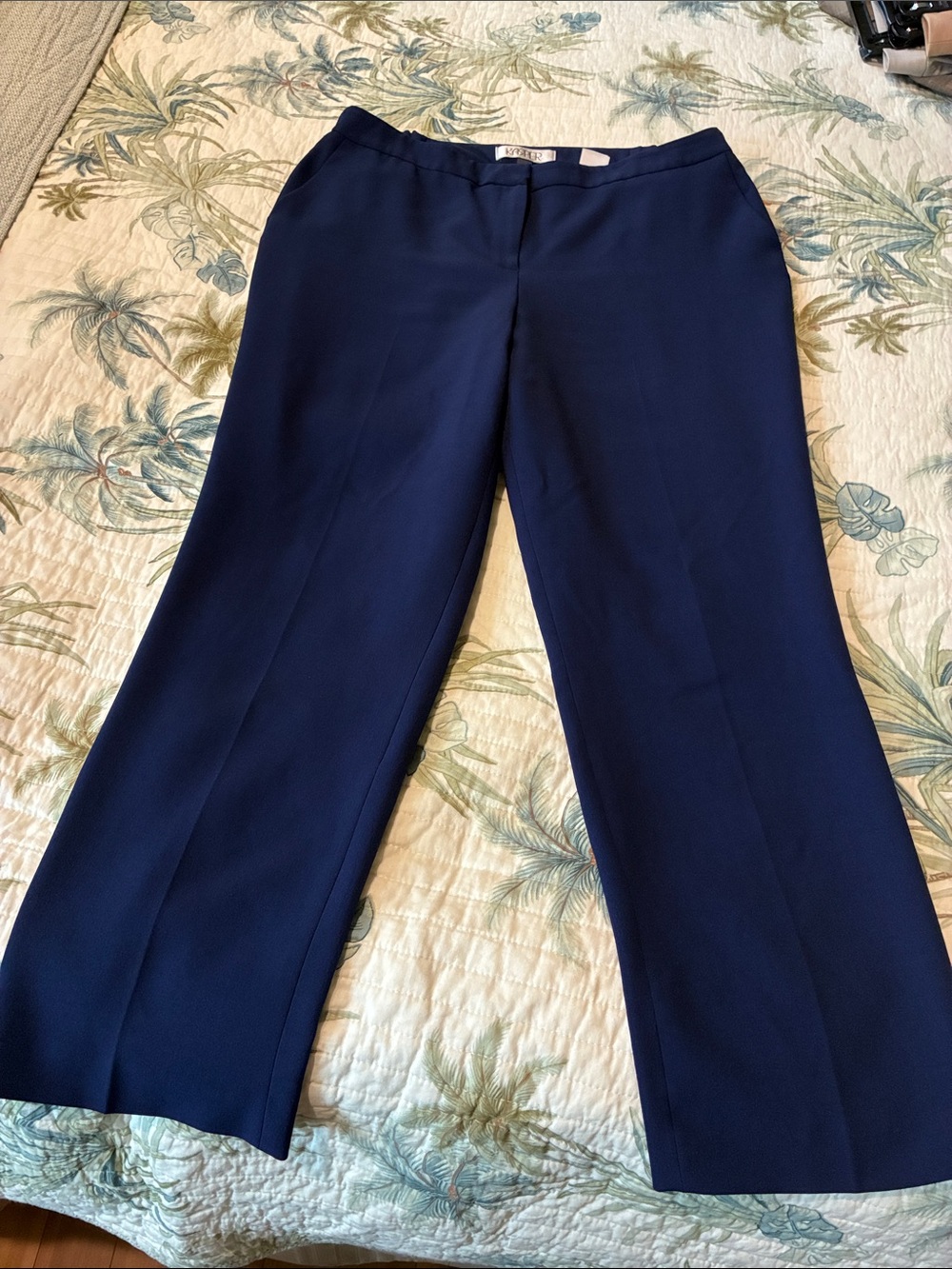 Kasper Navy Wide-Leg Dress Pants